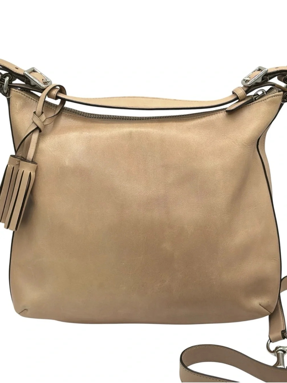 Coach Legacy Courtenay Hobo Tan Leather Shoulder Bag with Front Turnlock Pocket